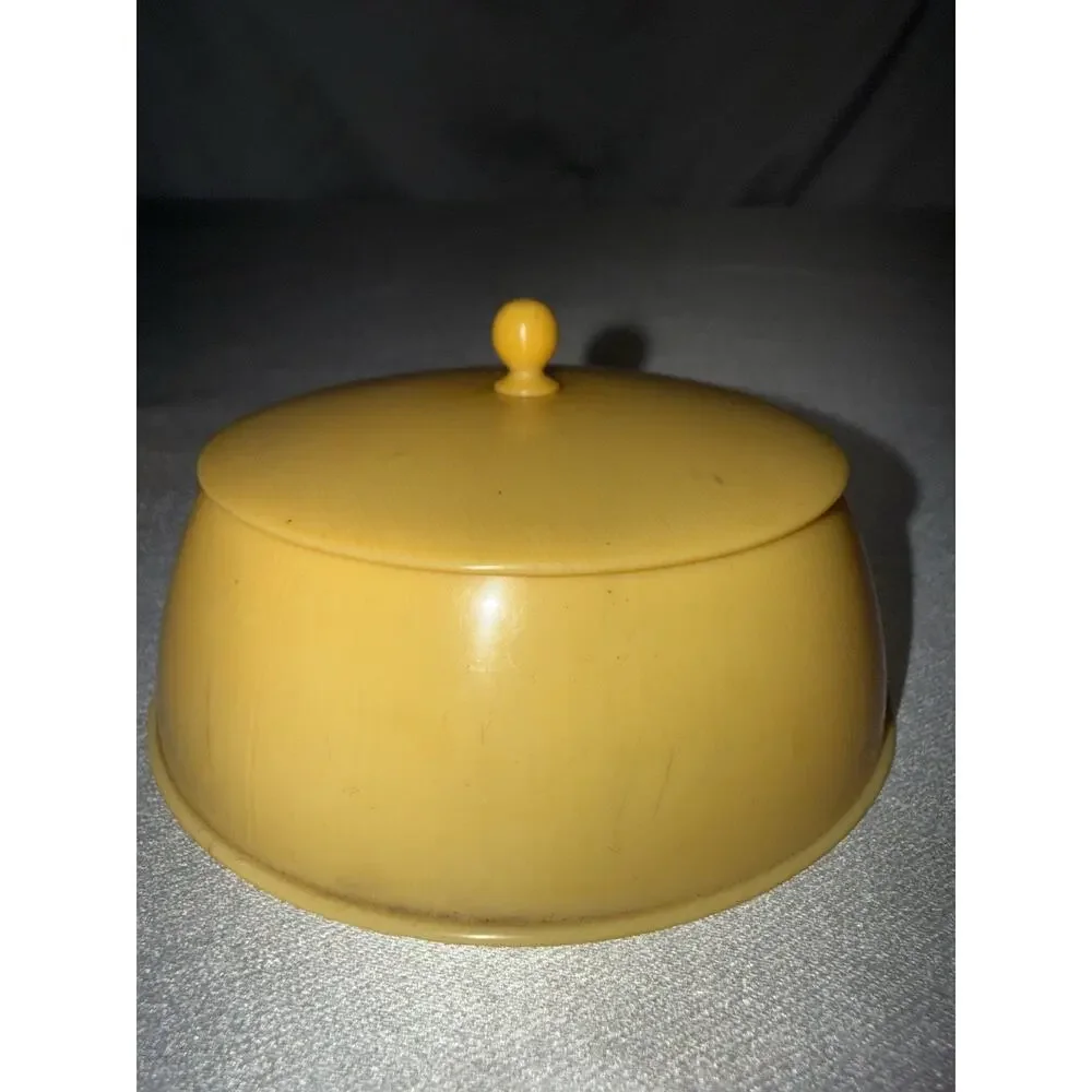 Antique DuBarry Ivory Pyralin Celluloid Hair Receiver Jar And Powder Box French